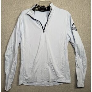 Greyson 1/4 Zip Men's Medium Lt Blue Golf Sweater Performance Pullover Stretch